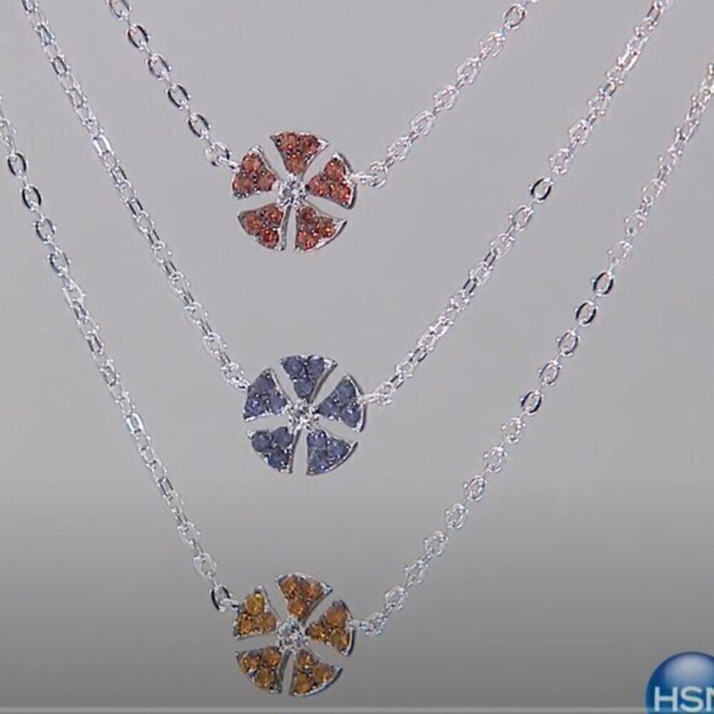 HSN Colleen Lopez 0.40ctw Multigem Flower Layered Sterling Silver 18" Necklace - Picture 2 of 9